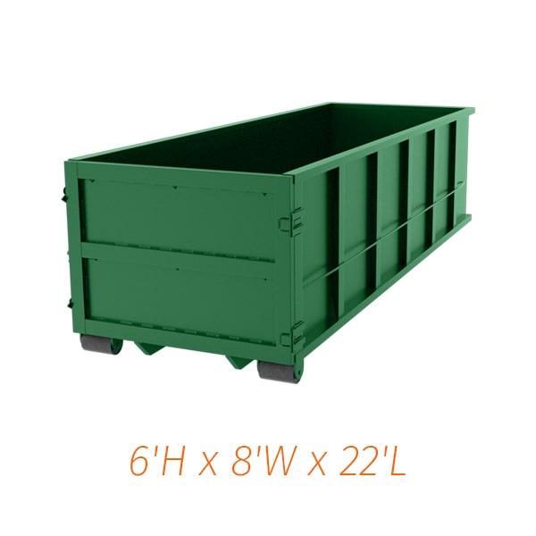 we offer flexible rental periods for our 30-yard dumpsters